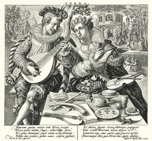 The Pair of Lovers Playing Music by Maarten de after Vos
